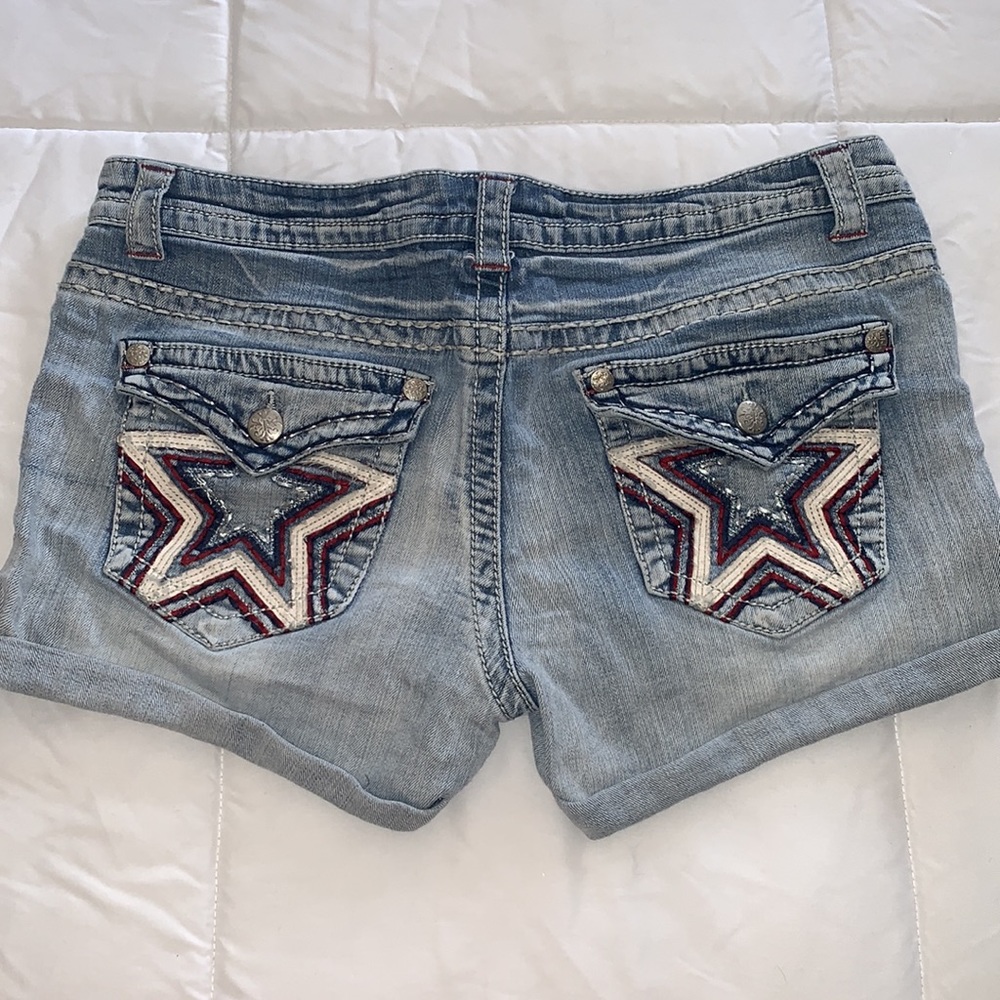 Paisley Sky red white and blue star shorts size 14
